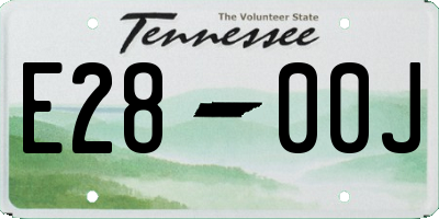 TN license plate E2800J