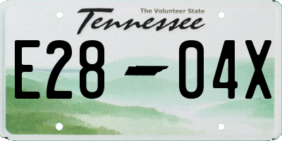 TN license plate E2804X