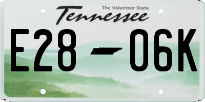 TN license plate E2806K