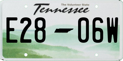 TN license plate E2806W