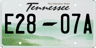 TN license plate E2807A