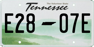 TN license plate E2807E