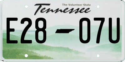 TN license plate E2807U