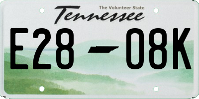 TN license plate E2808K