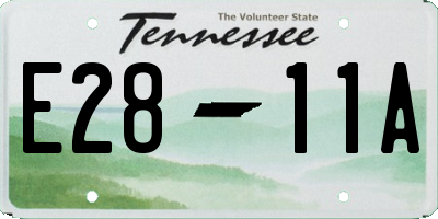 TN license plate E2811A