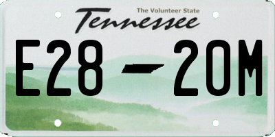 TN license plate E2820M