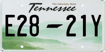 TN license plate E2821Y
