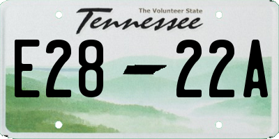 TN license plate E2822A
