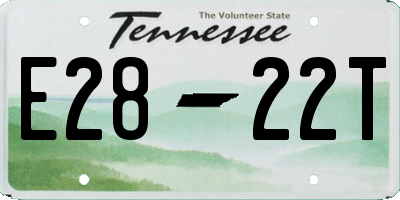 TN license plate E2822T