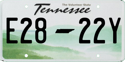 TN license plate E2822Y