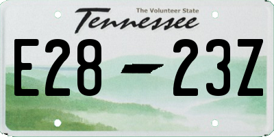 TN license plate E2823Z