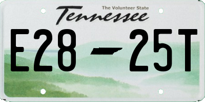 TN license plate E2825T