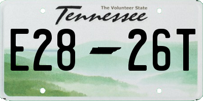 TN license plate E2826T