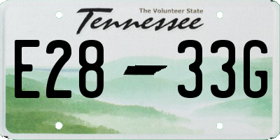TN license plate E2833G
