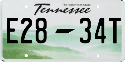 TN license plate E2834T