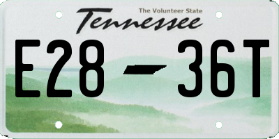 TN license plate E2836T