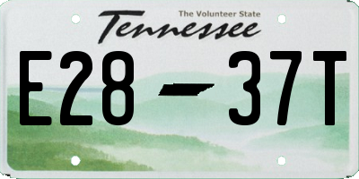 TN license plate E2837T