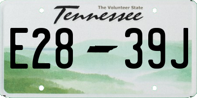 TN license plate E2839J