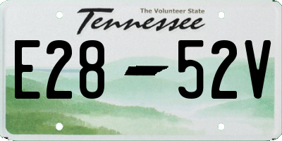 TN license plate E2852V
