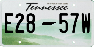 TN license plate E2857W