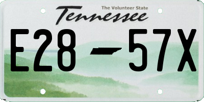 TN license plate E2857X