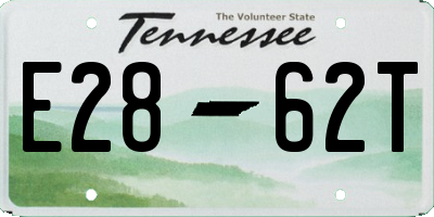 TN license plate E2862T