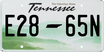 TN license plate E2865N