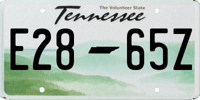 TN license plate E2865Z