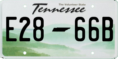 TN license plate E2866B