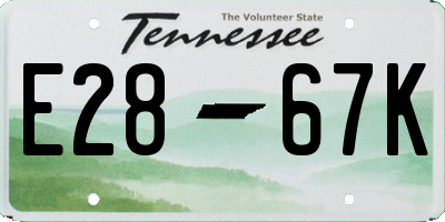 TN license plate E2867K