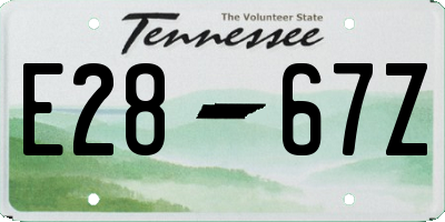 TN license plate E2867Z