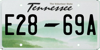 TN license plate E2869A