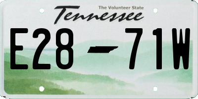TN license plate E2871W