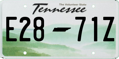 TN license plate E2871Z