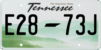 TN license plate E2873J
