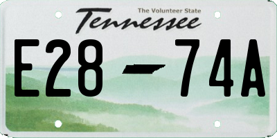 TN license plate E2874A