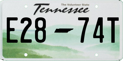 TN license plate E2874T
