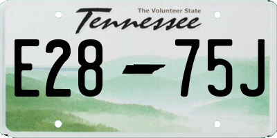 TN license plate E2875J