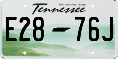 TN license plate E2876J