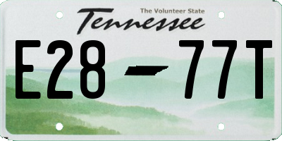 TN license plate E2877T