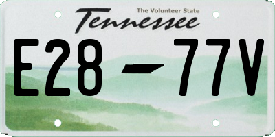 TN license plate E2877V