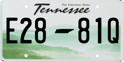 TN license plate E2881Q