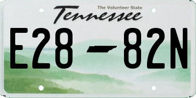 TN license plate E2882N