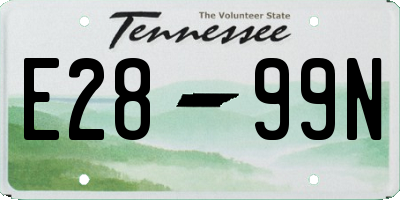 TN license plate E2899N