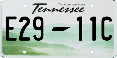 TN license plate E2911C