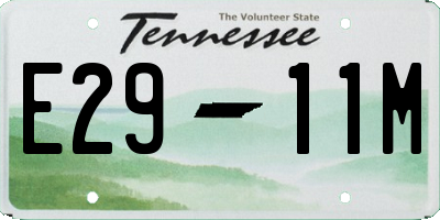 TN license plate E2911M