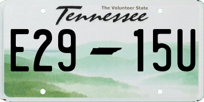 TN license plate E2915U