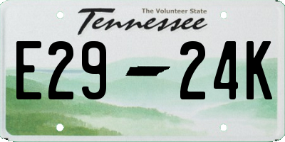 TN license plate E2924K
