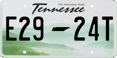 TN license plate E2924T