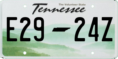 TN license plate E2924Z
